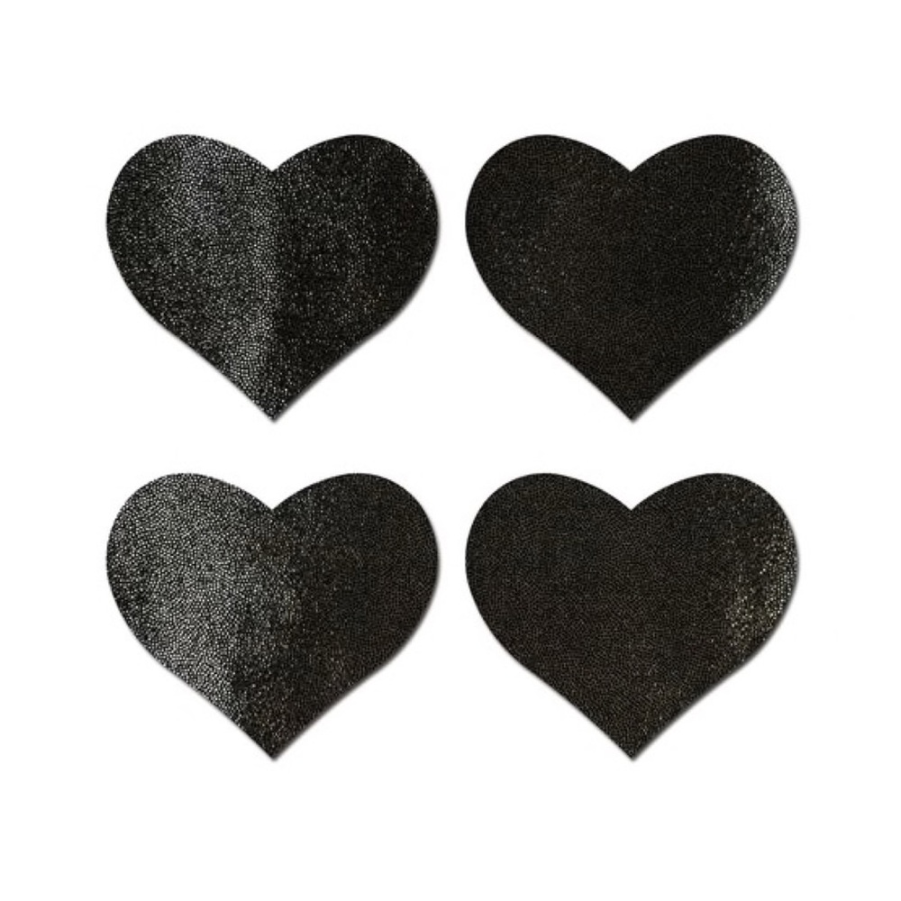 Pastease Black Liquid Heart Petite Nipple Pasties